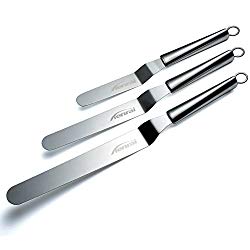 Tenrai Metal Icing Spatula Set Stainless Steel Cake Knife Offset Professional Tool for Decorating Cakes (Length: 6 8 10 Inch, Silver)