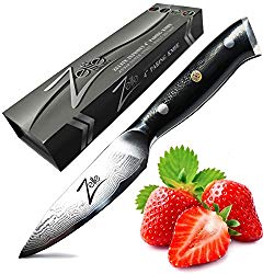 ZELITE INFINITY Paring Knife 4 inch – Alpha-Royal Series – Best Quality Japanese AUS10 Super Steel 67 Layer High Carbon Stainless Steel Razor-Sharp Superb Edge Retention, Stain & Corrosion Resistant