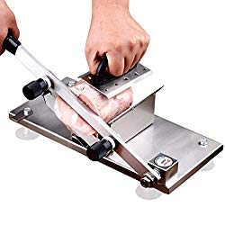 Manual Frozen Meat Slicer, Stainless Steel Meat Cutter Beef Mutton Roll Meat Cheese Food Slicer Vegetable Sheet Slicing Machine, Deli Slicer for Home Kitchen