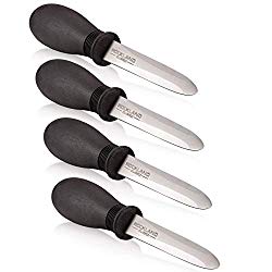 Rockland Guard Oyster Knife Shucker with Non-Slip Easy To Grip Handle (4 Pack)