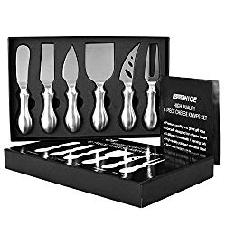 WoneNice Premium 6-Piece Cheese Knives Set – Complete Stainless Steel Cheese Knife Collection, Perfect Gifts for Christmas, Birthday/Parties, Wedding/Anniversary and Valentine’s Day