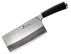 ZHEN Japanese VG-10 3-Layer Forged High Carbon Stainless Steel Light Slicer Chopping Chef Butcher Knife/Cleaver, 6.5-inch, TPR Handle – A5T