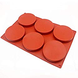 6-Cavity Large Cake Molds Silicone Round Disc Resin Coaster Mold Non-Stick Baking Molds, Mousse Cake Pan, French Dessert, Candy, Soap