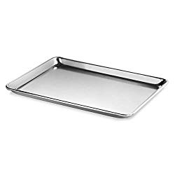 New Star Foodservice 36862 Commercial-Grade 18-Gauge Aluminum Sheet Pan/Bun Pan, 13″ L x 18″ W x 1″ H (Half Size) | Measure Oven (Recommended)