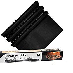 Non-Stick Heavy Duty Oven Liners(3-Piece Set)-Thick,Heat Resistant Fiberglass Mat-Easy to Clean-Reduce Spills, Stuck Foods and Clean Up-Kitchen Friendly Cooking Accessory,FDA Approved by Grill Magic
