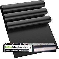 Nonstick Oven Liner for Bottom of Electric,Gas,Toaster & Microwave Ovens – 500 Degree Reusable Oven Protector Liner – Extra Thick/Heavy Duty/Easy to Clean Non stick Oven Mat Set (3) By Sunrich