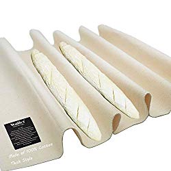 WALFOS Professional Bakers Dough Couche – 100% Pure Cotton Pastry Proofing Cloth for Baking French Bread Baguettes Loafs – Sturdy & Thick Fabric – Perfect Size (26 x 35 inch)