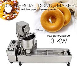 110V Donut Frying Machine Commercial Full Automatic Donut Maker Wide Oil Tank 3 Sets Free Mold
