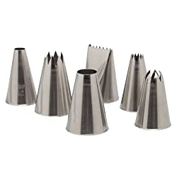 Ateco 787 – 6 Piece Decorating Tube Set, Includes Stainless Steel Tips: 804, 808, 827, 864, 846, 898