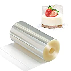 Cake Collars 4 x 394inch, Picowe Acetate Rolls, Clear Cake Strips, Transparent Cake Rolls, Mousse Cake Acetate Sheets for Chocolate Mousse Baking, Cake Decorating