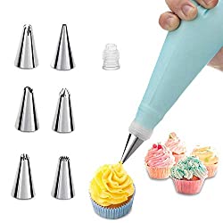 Piping Bags and Tips Cake Decorating Supplies Kit Baking Supplies Cupcake Icing Tips with Pastry Bags for Baking Decorating Cake