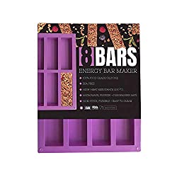 Premium Food Grade Silicone, 8 Cavity, Purple Nutrition/Energy/Cereal Bar Mold by 8Bars Energy Bar Maker, Flexible, High-Heat Resistant, Non-Stick, Dishwasher, Freezer, Microwave Safe Silicone Mold