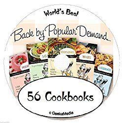 56 Cookbooks on CD breakfast lunch dinner dessert grilling international